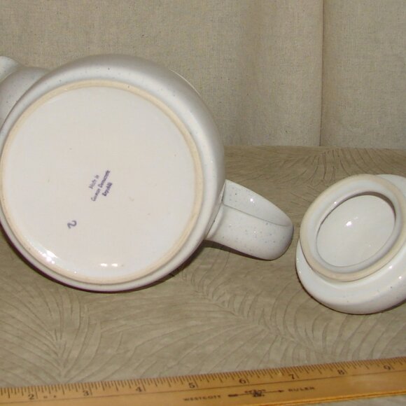 Blue Speckled Stoneware TEAPOT German Democratic Republic GDR ca. 1949-90 Vtg - Picture 6 of 7